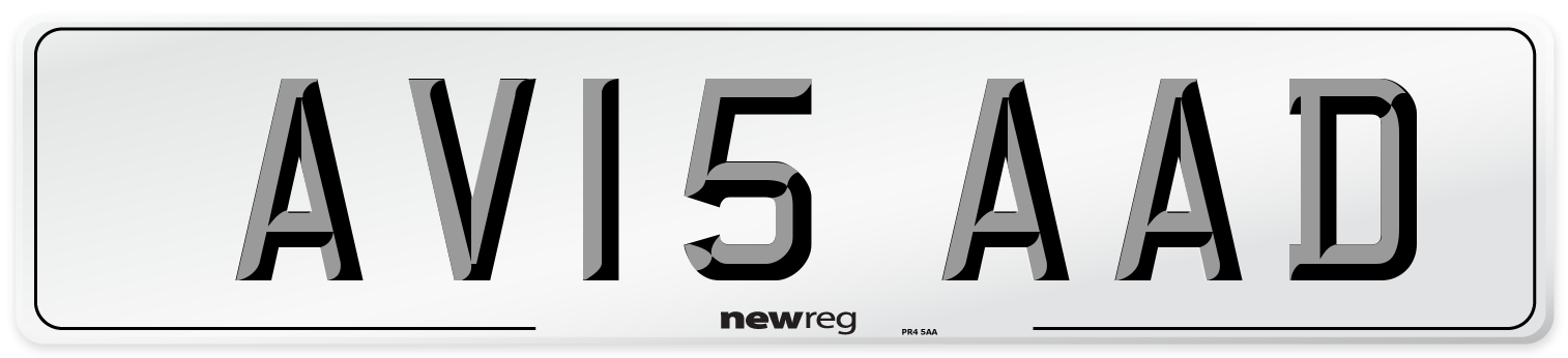 AV15 AAD Number Plate from New Reg